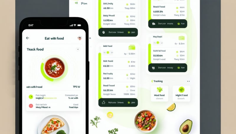 Eat with Pip app interface showcasing food tracking and mood insights